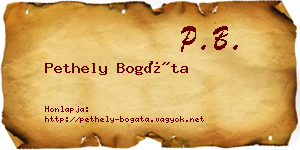 Pethely Bogáta névjegykártya